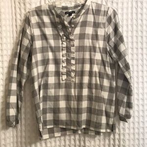 J. Crew Factory Ruffle Flannel Shirt- worn once
